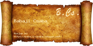 Babaji Csaba névjegykártya