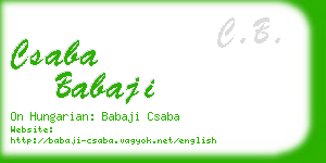csaba babaji business card